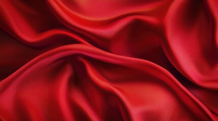 Obraz premium Red Satin Fabric Drapery
