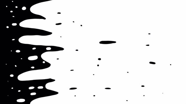 White paint spreads and fills the black screen. Artistic transition with thick liquid for scene change. Stock video of painting effect in 4K with an alpha channel.