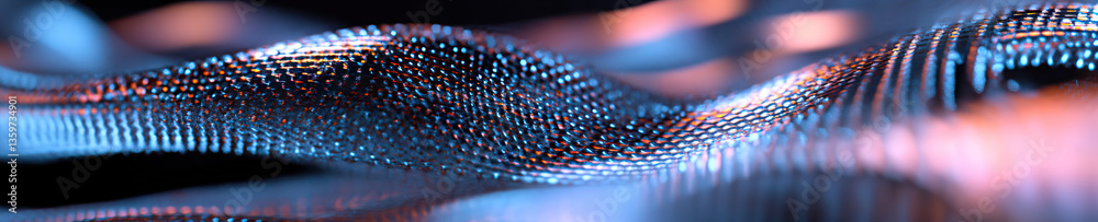 Poster abstract undulating surface with interconnected elements