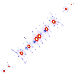 Glowing Geometric Shapes in Diagonal Pattern, PNG