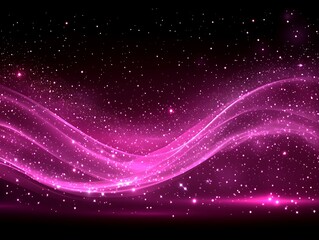 Obraz premium Celestial symphony of pink light and glittering stars with cosmic feel