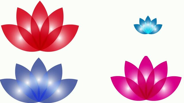 lotus flower set, plant sing online  on white background Coler