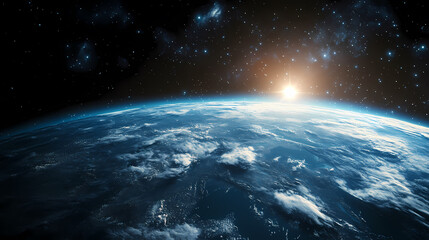 Obraz premium Earth from Space with Stars