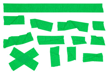 A set of green tape elements