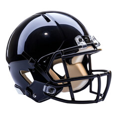 Fototapeta premium black american football sports helmet isolated on transparent white background