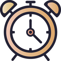 Gradient Alarm clock, cartoon vector illustration. EPS 10