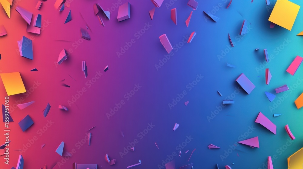 Poster vibrant abstract background with multicolored gradient and colorful geometric shapes including recta