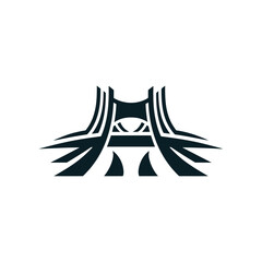 A Modern Flat Vector Logo of a Stylized Design Isolated on Transparent Background, Ideal for Branding