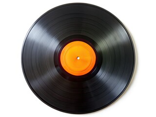 Obraz premium Blank LP Vinyl Record Isolated, Rule of Thirds, White Background, High-Resolution