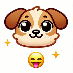 Cute Cartoon Dog Emoji – Adorable Puppy Sticker Icon
