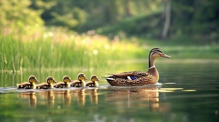 Fototapeta premium Celebrating world water day clean water for wildlife at a tranquil lake