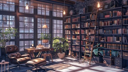 Cozy Industrial Reading Nook