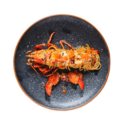 Fine dining elegance close-up of gourmet lobster pasta culinary masterpiece