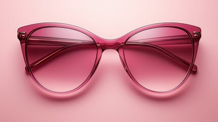 Pink cat-eye sunglasses studio shot, pink backdrop, eyewear advertising