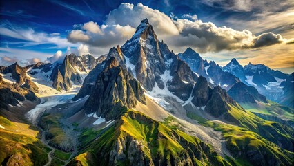 Breathtaking Drone View Mont Blanc