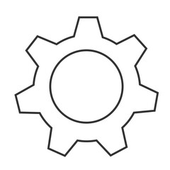 Gear icon. Black and white contoured gear icon. A technical symbol of mechanics, operation and customization (2)
