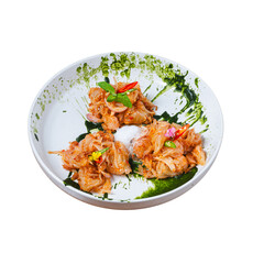 Delicious seafood dish restaurant food photography modern setting close-up culinary delight