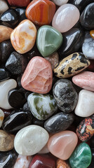 Gemstones Assortment Rich Intricate Patterns Textures Colors And Shapes