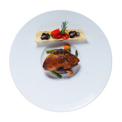 Close-up food photography gourmet dishes in an elegant setting