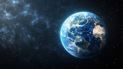 Obraz premium Earth Connected Global Network in Space.