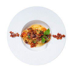Delicious pasta dish gourmet restaurant food photography elegant dining close-up culinary art