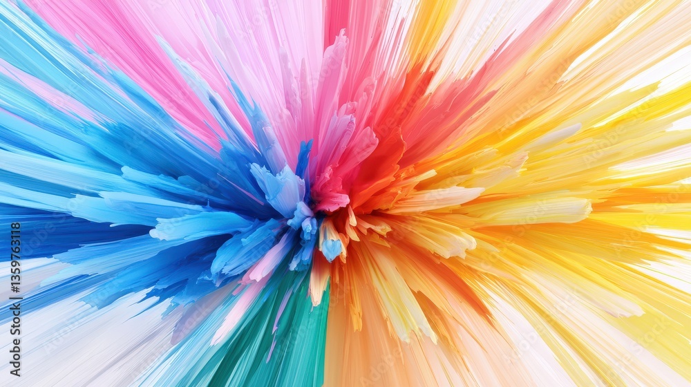 Canvas Prints a colorful explosion of paint with a rainbow of colors. the explosion is so bright