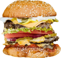 burger meat cheese and pickles6