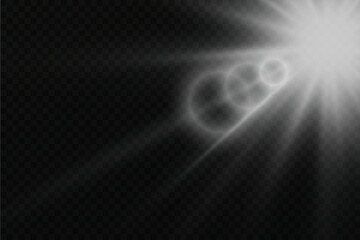 Bright flashes. Lens flare light effect. Sun rays with rays.EPS10...