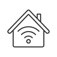 Smart home, icon in line design. Smart home, automation, IoT, connected devices, remote monitoring on white background vector. Smart home, icon in line design, editable stroke icon