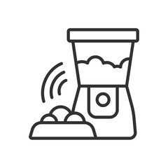 Smart pets feeder, icon in line design. Automatic pet feeder, pet feeding system, automatic pet food on white background vector. Smart pet feeder, icon in line design, editable stroke icon