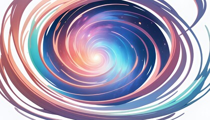 Obraz premium Vibrant Swirling Galaxy Digital Painting in Pink Blue and Teal Hues