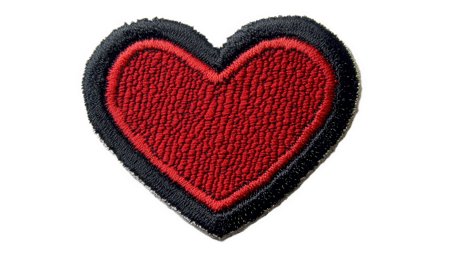 A Red Embroidered Heart Patch - Powered by Adobe