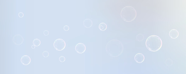 Realistic soap bubbles.Flying bubbles on a transparent background.	