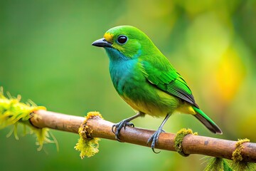 Obraz premium Colombian Forest Bird, Exotic Tangerine Chlorophonia, Wildlife Photography