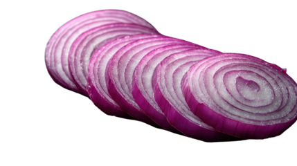 Vibrant Onion Rings: A visually striking arrangement of freshly sliced red onion rings, showcasing their rich colors and intricate textures. 