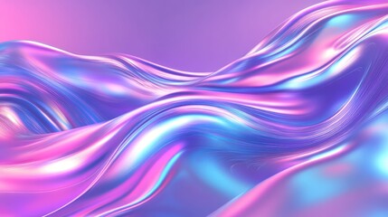 Naklejka premium Shimmering Iridescent Waves: An Abstract Liquid Metal Texture Background