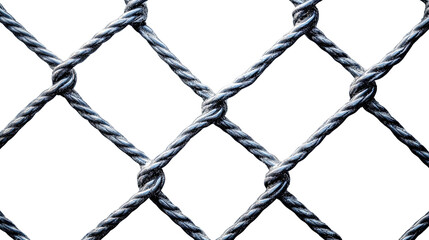 Fototapeta premium Woven Steel Mesh: A close-up shot captures the intricate pattern of a galvanized steel wire fence, the individual strands intricately woven together to create a strong and durable barrier.
