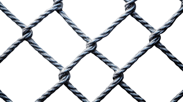 Woven Steel Mesh: A close-up shot captures the intricate pattern of a galvanized steel wire fence, the individual strands intricately woven together to create a strong and durable barrier.