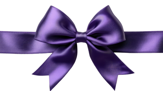Purple Ribbon: A close-up shot of a beautiful purple ribbon, meticulously crafted and displayed to evoke a sense of elegance and sophistication.