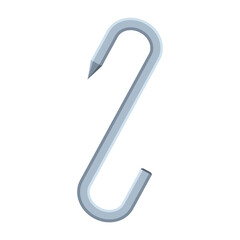 Stainless steel hooks for meat processing vector cartoon illustration isolated on a white background.