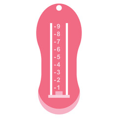 Adjustable foot measuring device for shoes vector cartoon illustration isolated on a white background.