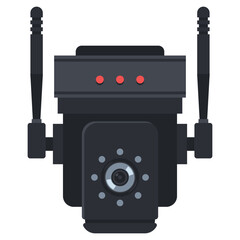 Wi-Fi security camera vector cartoon illustration isolated on a white background.