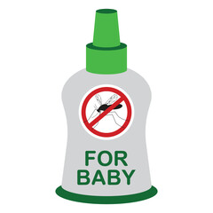 Mosquito repellent for baby vector cartoon illustration isolated on a white background.