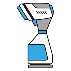 Portable garment steamer vector cartoon illustration isolated on a white background.