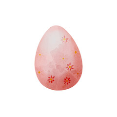 Watercolor red easter egg