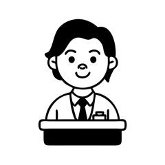 Politician Hand-Drawn Illustration