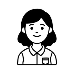 Saleswoman Hand-Drawn Illustration: