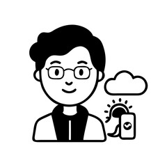 Meteorologist Hand-Drawn Illustration