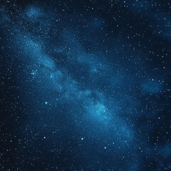 Stunning Starry Night Sky with Vibrant Blue Galaxy and Shimmering Stars