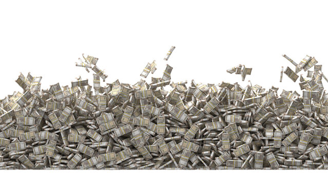 A mountain of indian rupee bills falling